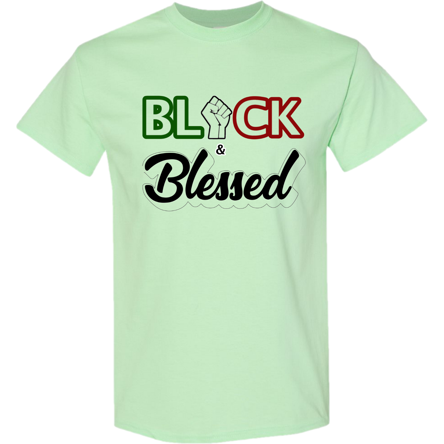 Black & Blessed - Mint Green Shirt