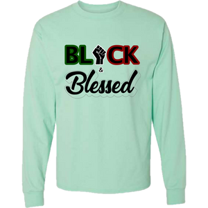 Black & Blessed - Mint Green Long Sleeve