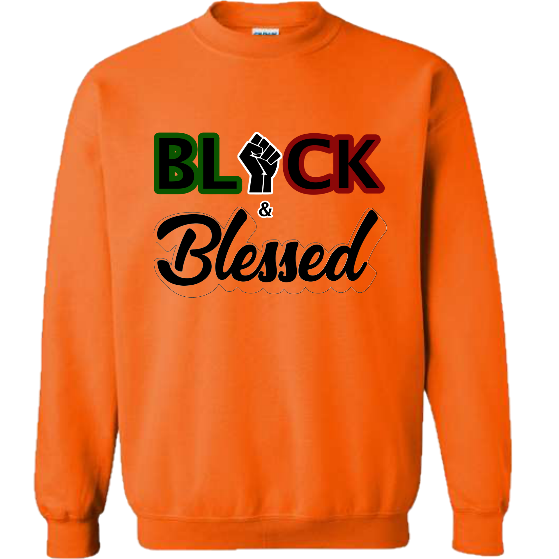 Black & Blessed - Orange Crewneck