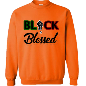 Black & Blessed - Orange Crewneck