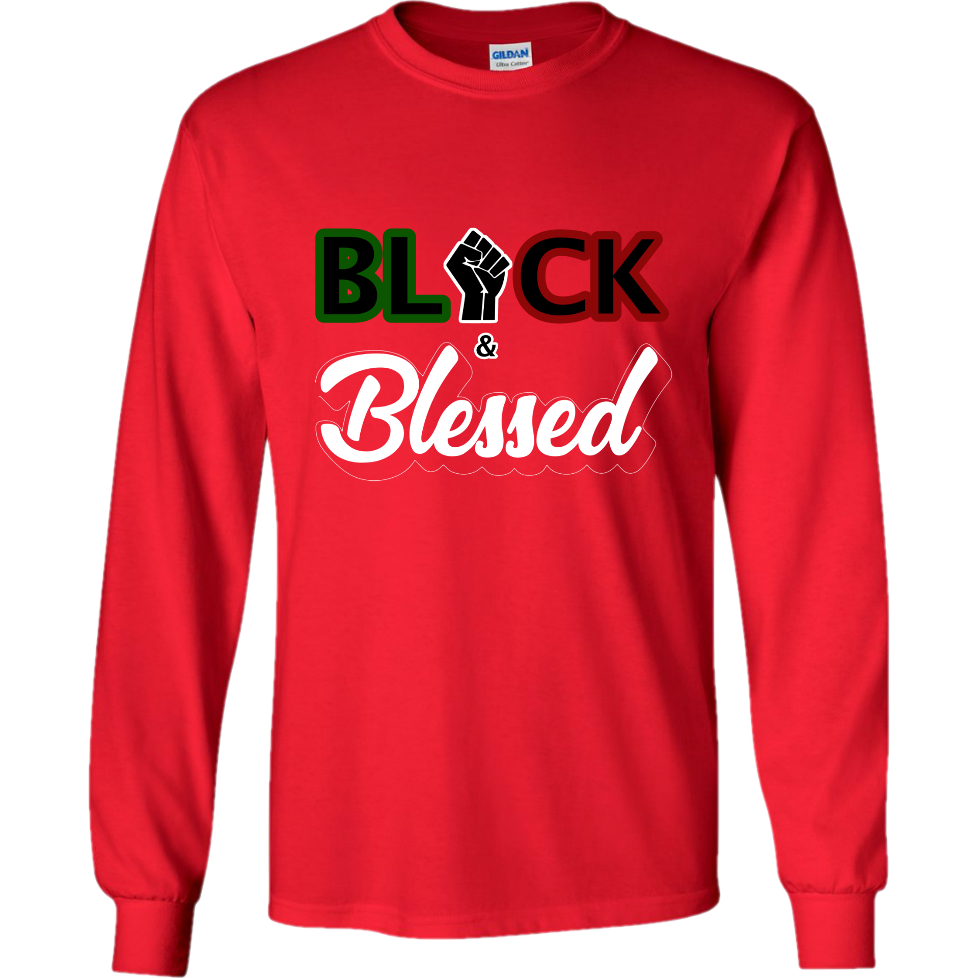 Black & Blessed - Red Long Sleeve