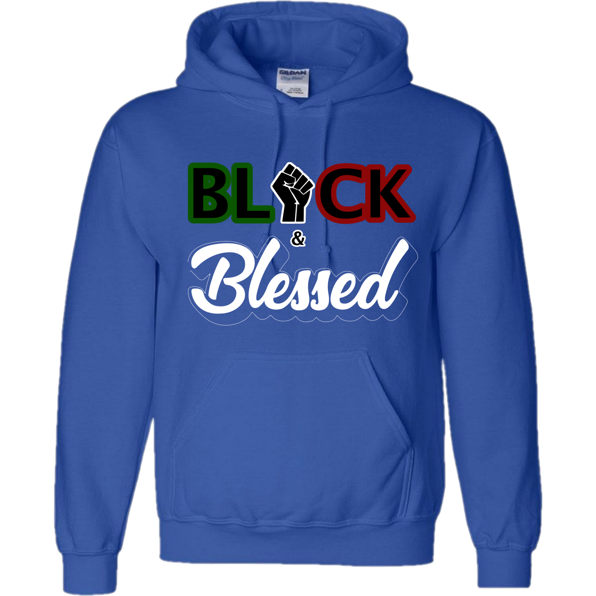 Black and sales royal blue hoodie
