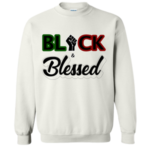 Black & Blessed - White Crewneck